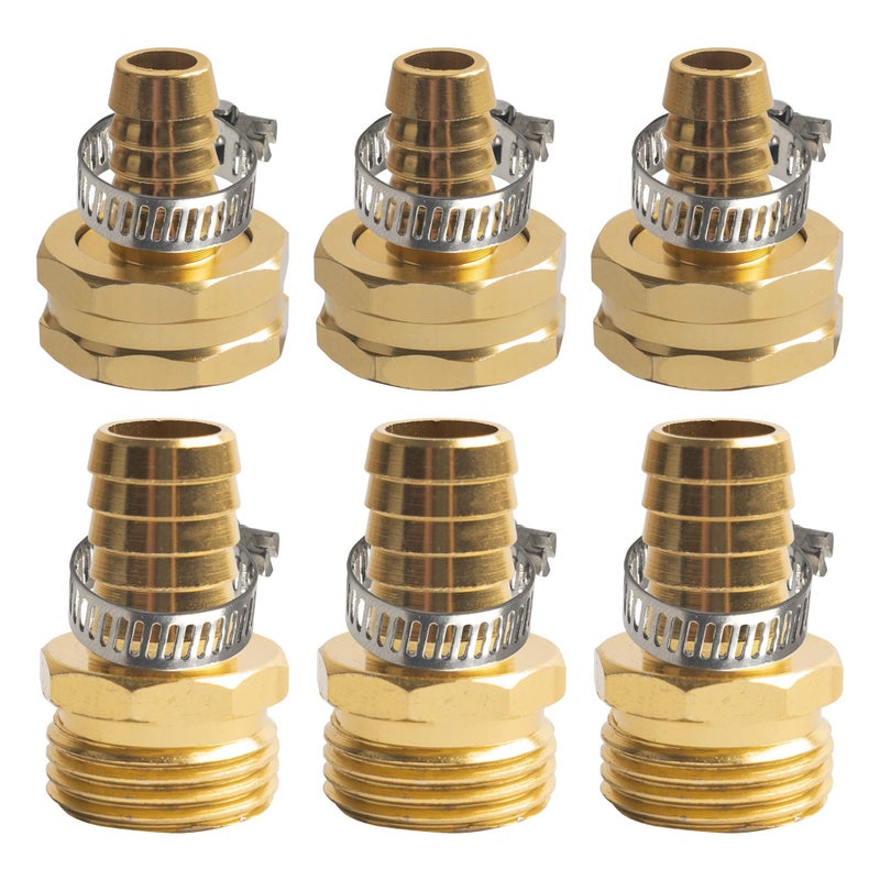 Xiny Tool Hose Repair Connectors with Claps, 5/8" Aluminum Garden Hose Repair Kit, Female and Male Hose Connectors & Fitting with Stainless Steel Clamp, 3 pack - Image 3